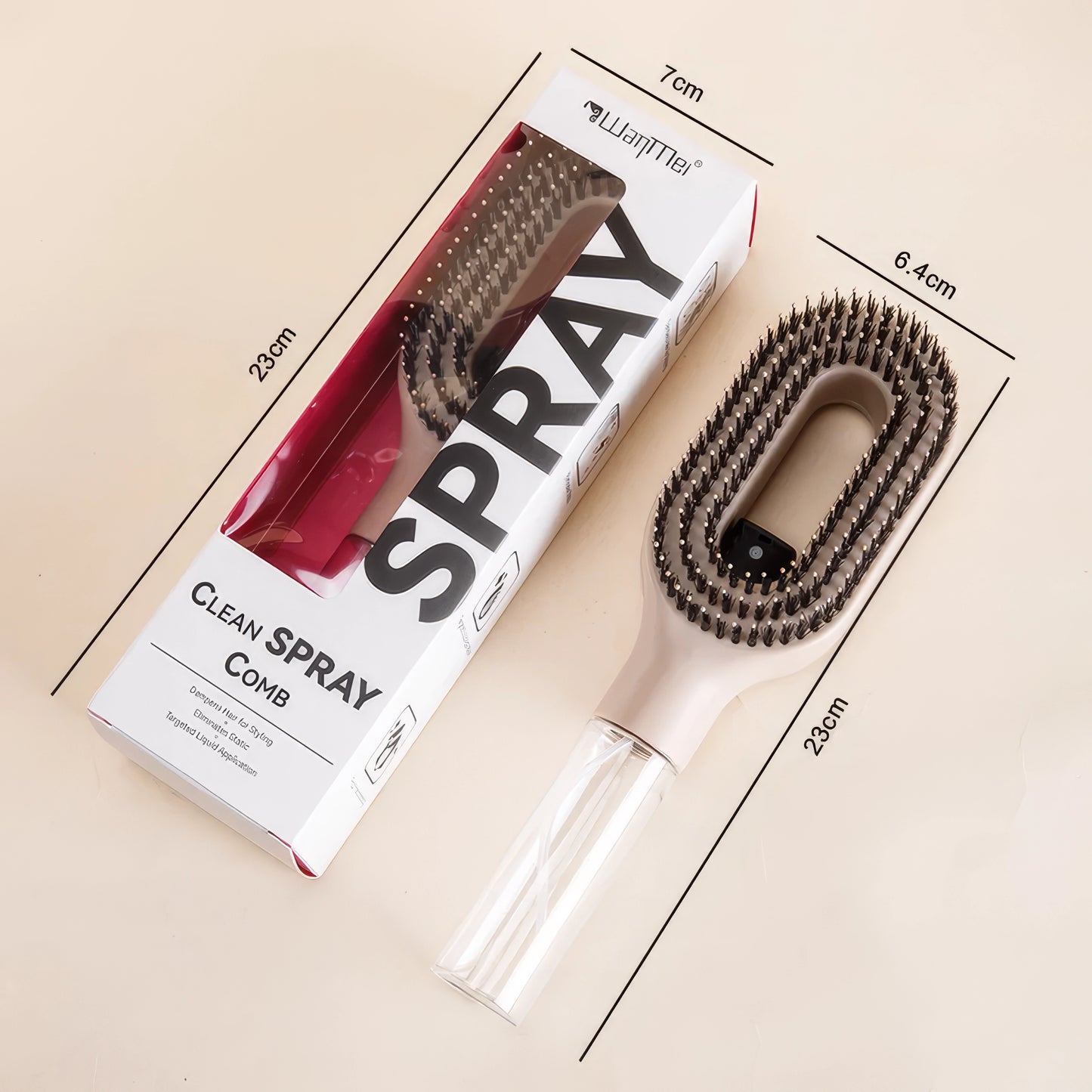 Spreyli Daraq – Yaş və Quru Saçlar üçün, Dolaşıqları Açmağa Kömək Edən, Su Bölməli Rahat Saç Darağı